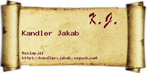 Kandler Jakab névjegykártya